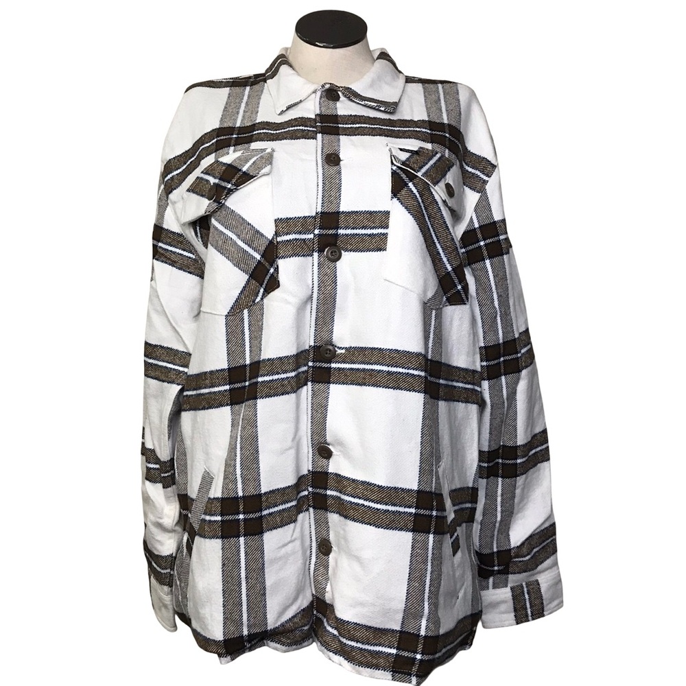 RVCA Plaid Shirt Jacket Women’s Size XL Multicolor Button Up Collared Neck